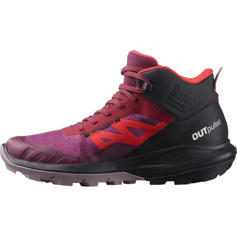 Botas Caminhada Salomon Outpulse Mid GTX Feminino Fucsia Vermelhas Pretas | PT H49327